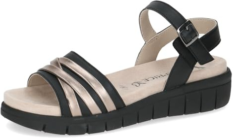 Caprice Damen Flache Sandale flach, Schwarz (BLACK COMB), 36