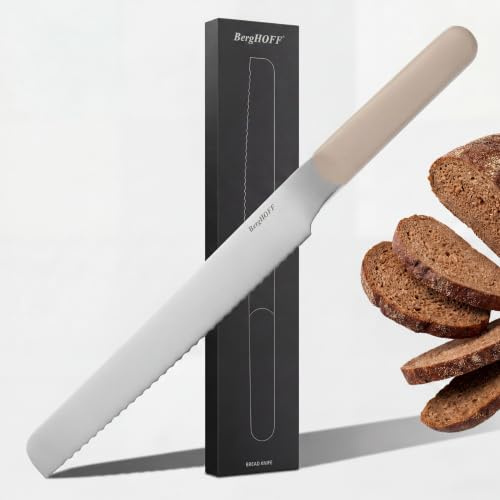 Berghoff Home 20 cm Brotmesser mit Wellenschliff - Rostfreier Edelstahl Brotschneidemesser - Müheloses Schneiden von Brot, Brötchen, Baguette - Scharfe Klinge - Bread Knife - Ergonomischer Griff