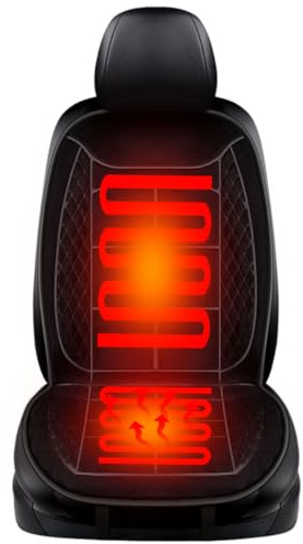 Möge Auto Sitzauflagen Winter Pkw Sitzauflage Universelles Sitzkissen Sitzmatte Sitzpolster Autositz Auflage Mit Voller Rückenlehne Autositzbezüge (Black+1, 1)