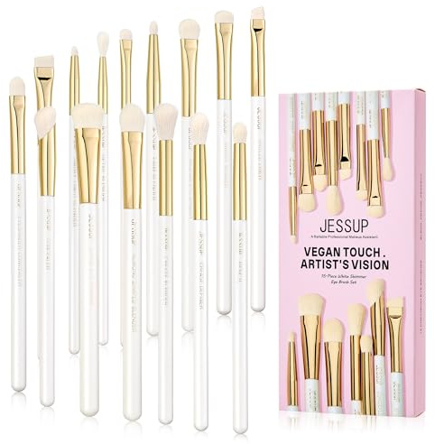 Jessup Lot 15 Pinceaux Yeux pour Fard à Paupières Estompeur Eyeliner T519 | Pinceaux Yeux avec Noms, Fibres Ultra-Douces, Précision Professionnelle, Idéal Débutants, Passionnés & Looks Yeux Créatifs