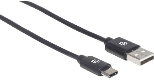 Manhattan 354936 USB 2.0 Typ C-Kabel Typ A-Stecker auf Typ C-Stecker 480 Mbit/s, 3m schwarz
