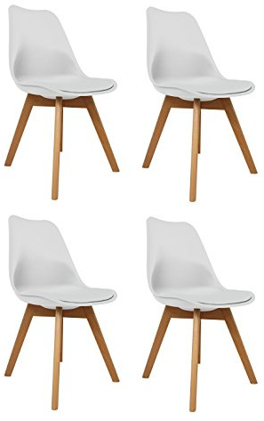 La Silla Española Die spanische Stuhl Salou Pack Stühle, Holz, Weiß, 46 x 41 x 52 cm, 4 Stück