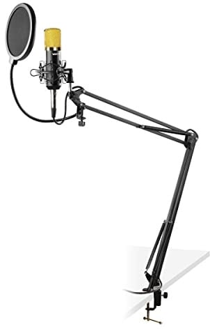 Vonyx Studiomikrofon-Set mit verstellbarem Arm und Popfilter Gold