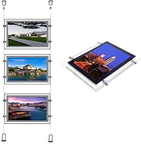 A3 (Querformat) Immobilien Büro Fenster Aufhängen Acryl Poster Rahmen Kristall LED Light Box Sign Display Halter
