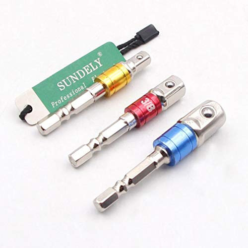 SUNDELY® 1/4 3/8 1/2 Socket Adaptor Set for Impact Drivers Dewalt Makita Ryobi