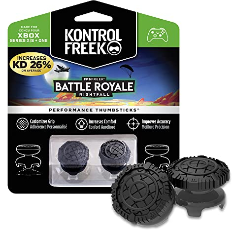KontrolFreek FPS Freek Battle Royale Nightfall für Xbox One und Xbox Series X Controller | Performance Thumbsticks | 2 High-Rise Convex (Domed) | Black
