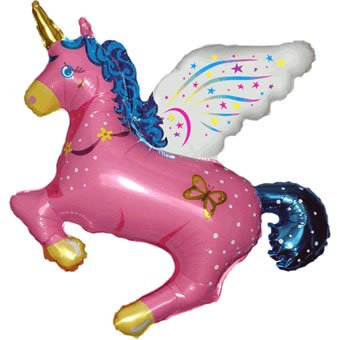 Flex Métal - Ballon Aluminium - Cheval - Licorne Rose