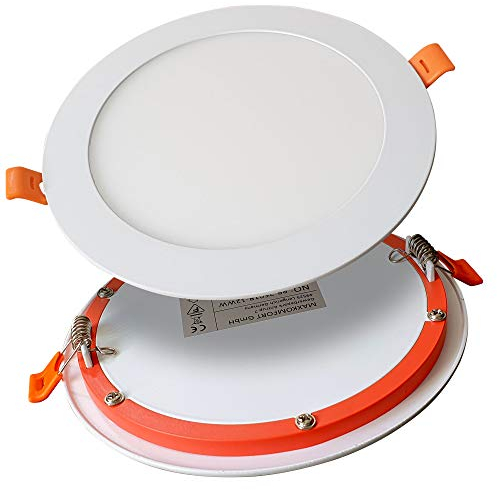 max K O M F O R T 6er SET LED Panel 6W rund flach ultraslim neutralweiß Einbaustrahler Spot Einbauspot Deckenleuchte Weiß