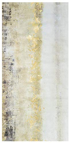 Raumteiler Vorhang Goldene Farbfelder I 250x120cm inkl. transparenter Halterung
