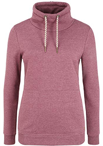 OXMO Vimpa Damen Sweatshirt Pullover Sweater mit Tube-Kragen, Größe:M, Farbe:Wine RED M (798985)