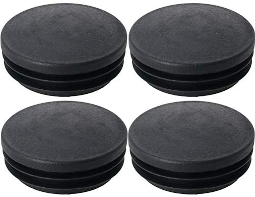 MroMax 76mm Dia Plastic Tubing Plug Round Post End Caps for Handrail Stair Newel Guardrail Tube Black 4Pcs