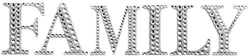 Pebble Eleven Family Diamante Sign Glitter Clear Silver Letters Plaque 3d Scrapbook Stickers