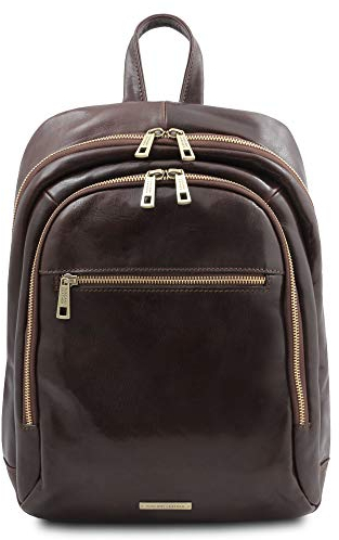 Tuscany Leather. Perth - Rucksack aus Leder 2 Fächer - TL142049 (DUNKELBRAUN)