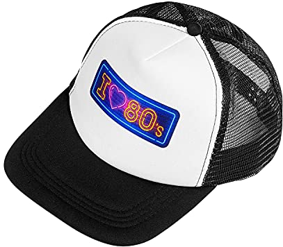 W WIDMANN MILANO Party Fashion - Basecap 80er, Kopfbedeckung, Fasching, Karneval, Mottoparty