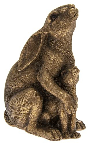 Leonardo Collection Reflections Dekofigur Hase mit Hasenbaby, bronzefarben