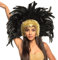 Boland - Haarschmuck Go-Go-Tänzerin, mit schwarzen Federn, aufwendiger Kopfschmuck, Samba, Bauchtänzerin, Kostüm, Karneval, Mottoparty