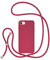 UEEBAI Cordon de Coque pour iPhone SE 2022 5G/iPhone 7/iPhone 8/iPhone SE 2020, Étui en Silicone avec Charge sans Fil, Réglable Lanyard Case Bandoulière Détachable pour iPhone SE3/SE2 - Rose Rouge