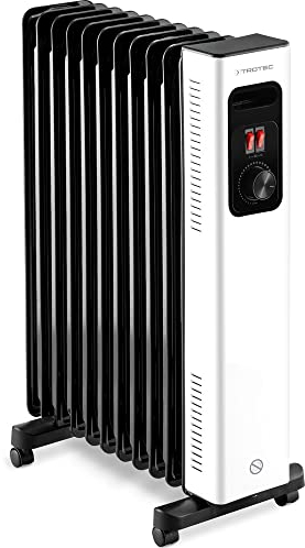 TROTEC Radiateur bain d'huile TRH 27 E Radiateur efficace à 11 ailettes 3 allures de chauffe (1.200 W/1.300 W/2.500 W)