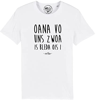 Bavariashop Bayerisches Herren T-Shirt Oana vo Uns zwoa... - L - weiß