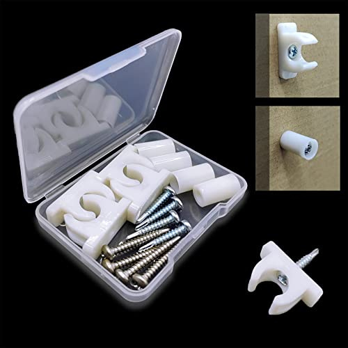 fallingstar False Cabinet Clips Tip-Out Sink Cabinet Clips | Universal False Front Fasteners for Drawer/Cabinet with Snap Mechanism - Hardware Replacement Set Includes Screws (4 WHITE)