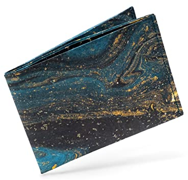 Paprcuts RFID Portemonnaie Saphire Marble | Geldbeutel Für 12 Karten, Scheine & Münzen | 100% Vegan | Wasserabweisend, Stabil & Reißfest | Unisex