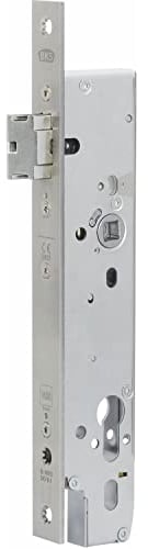 BKS B-19710-00-U-8 Fluchttürschloss Selbstverriegelndes Türschloss DM35, elektrisch kuppelbares Schloss für 2 Türflügel Edelstahl 1971, Silber