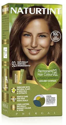 Naturtint Permanent Hair Colour Gel 5GC Deep Cinnamon Chestnut, Plant Enriched, Biobased, Ammonia Free, Long Lasting Grey Coverage and Radiant Colour, Nourishment and Protection