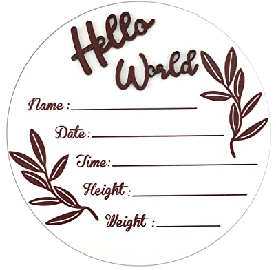 Meilenstein Karten für Baby Holz, Runden Holz Meilensteinkarten Baby Hölzernes Neugeborenen Willkommensschild Baby Ankündigung Schild für Krankenhaus Kindergarten Foto Requisite