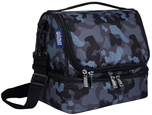 Wildkin Lonchera aislada de dos compartimentos para niños y niñas, solución perfecta para empacar aperitivos calientes o fríos para la escuela y los viajes de los niños, ideal para la lonchera para