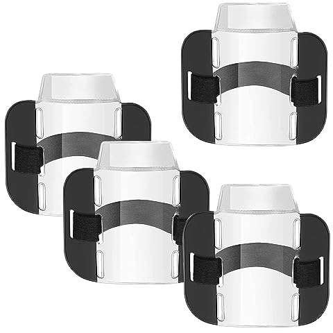 Lot de 4 brassards de sécurité pour porte-badge, brassard élastique réglable noir pour porte de sécurité, carte d'identité