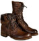 RUMITY Retro stivali moto, stivali corti cavaliere, stivali in pelle PU impermeabili da uomo e donna, 36-48(marrone,41)