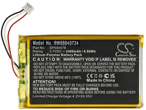 vhbw Battery compatible with Infant Optics DXR-8 Pro Baby Monitor, Babyphone (2400mAh, 3.7 V, Li-polymer)