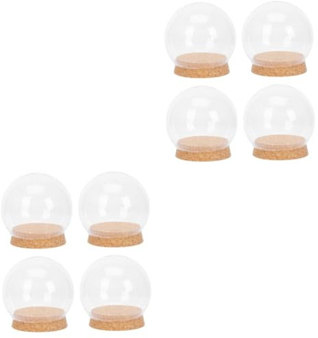 Abaodam 8 Pièces Couvercle en Verre De Liège Rose Éternelle dans Un De Verre en Fleuri Vitrine De Table en pour L'affichage Mini Noël Remplissage Globe Un