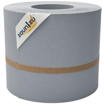 zaun|zu® Premium 26m Rolle Sichtschutzstreifen | genarbte Oberfläche | Lederstruktur | PP für Doppelstabmatten UV-beständiger Sichtschutz | Zaunblende Made in Germany Fenstergrau, 26m
