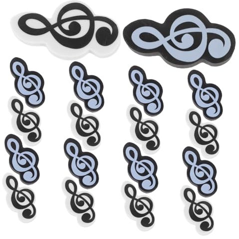 NUOBESTY 20 Stück Musiknoten-Radiergummis Effacer-Klassenzimmer-Radiergummis Neuheits-Radiergummis Kleine Radiergummis Klare Radiergummis Radiergummis Für Kinder Mal-Radiergummis