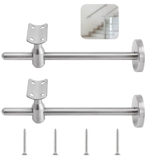 GBACHOOSE 2 supporti per corrimano regolabili, 150 mm, in acciaio inox, per ringhiere per scale, interni, accessori per corrimano, ringhiera per scale