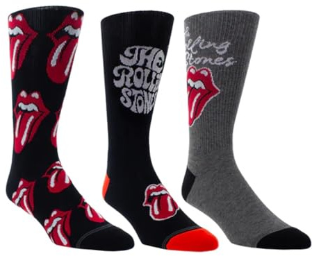 Perri's Socks The Rolling Stones RSC371-077 Crew-Socken, 3 Paar, Mehrfarbig, Einheitsgr��e