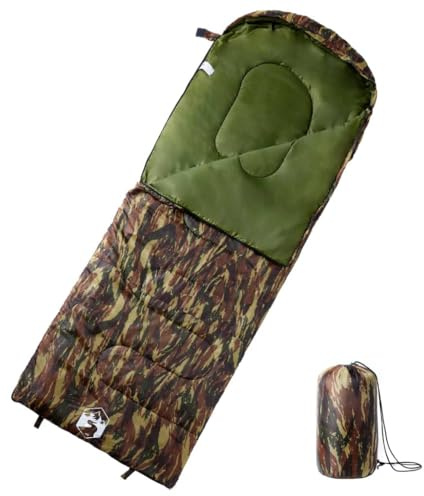 vidaXL Schlafsack, Deckenschlafsack für Erwachsene, Leichtschlafsack für Trekking Reisen Wandern Outdoor, Campingschlafsack 3-4 Jahreszeiten