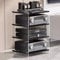 Audio rack hifi regal Acryl Klar AV-Komponenten-Medienständer, 3/ 4-stufig Offene Regale Audio-Video-Medien-Schrank/ Audio Stereo Rack, Mit Verstellbarem Laminat, Für Wohnräume(Style3,4 TIER- 79.4cm/3