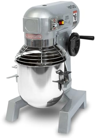 VERTES Pétrin à pâte professionnel Machine à pâte avec batteur planétaire, capacité 10L, 450W, bol en inox, lame de batteur, crochet pétrisseur et fouet, 3 vitesses 113, 184 et 341 tr/min