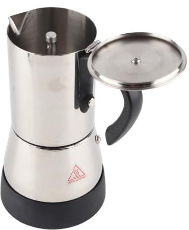 Elektrische -Kaffee-Mokkakanne aus Edelstahl, Elektrische Kaffeemaschine, 360-Grad-Drehung, Sicher, Leicht zu Reinigen, Ideal für Köstlichen Kaffee (300ML)
