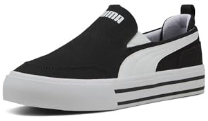 Puma Men's Court Classic Vulc Slip ON Sneaker, Puma Black-Puma White, 8