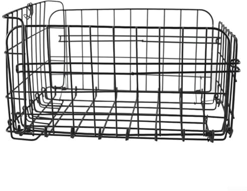 Bike Folding Basket Front Rear Foldable Steel Wire Basket For Bike Rear Cargo Foldable And Practical Resistant To Rust And Weather
