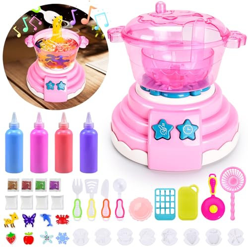BuzzoXerex Magic Water Elf, 3D Magic Water Elf, Children's Set with Hot Pot, Light & Sound, Mould 8, Aqua Gelz 4 for Boys & Girls 3+
