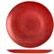 H&H-Regent, set 6 piatti piani, piatti natalizi, in vetro, effetto glitter, rosso, 28 cm