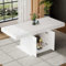 PUGSDRLY Table a Manger Extensible,Table à Manger avec Espace de Rangement,Tables de Salle à Manger Multifonctionnelle,Moderne Minimaliste,Table Basse/Table de Salon (140/180 * 80 * 76cm-Blanc)