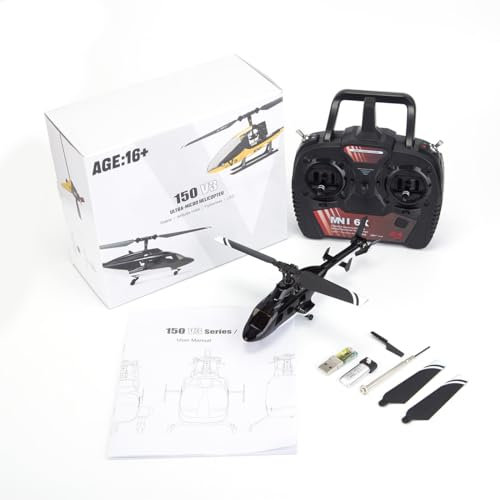 BAUBAUPLAY RC Hubschrauber, F150BL V3 Airwolf Ferngesteuertes Helicopter, Militär Hubschrauber Spielzeug Geschenk für Erwachsene mit LED Beleuchtung- RTF