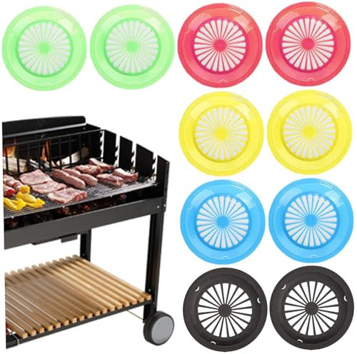 Csafyrt 10Pcs Paper Plate Holders, 10.35 Reusable Multicolor Round Paper Plate Dispenser, Plastic Holders with Snap in Grooves for Picnic BBQ Camping