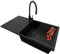 PRIMAGRAN Evier Cuisine en Granit Tout Noir 90x50cm, Lavabo 1 bac + Kit de Vidage + Robinet 40x13cm + Égouttoir Enroulable, Évier à Encastrer au meuble 60cm - Ibiza