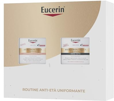 Eucerin Skincare Kit Routine Anti-Età Uniformante, Cofanetto regalo donna beauty con Hyaluron-Filler + Elasticity Crema Giorno Rosé SPF 30 50 ml e Crema Notte 50 ml per una doppia azione antimacchie